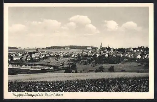 AK Baumholder, Truppenübungsplatz, Teilansicht mit Kirche