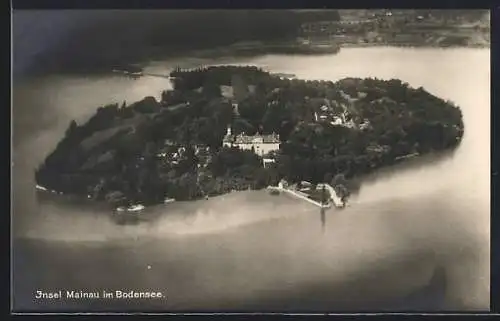 AK Insel Mainau im Bodensee, Ortsansicht mit Schloss