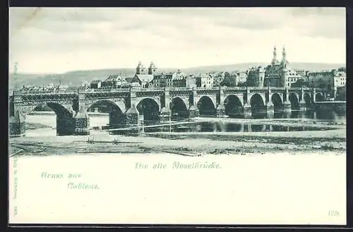 AK Coblenz, Alte Moselbrücke