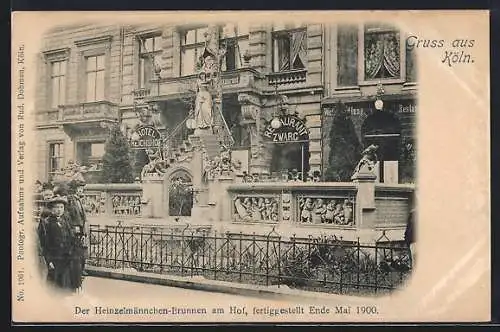 AK Köln, Heinzelmännchen-Brunnen am Hof, fertiggestellt 1900