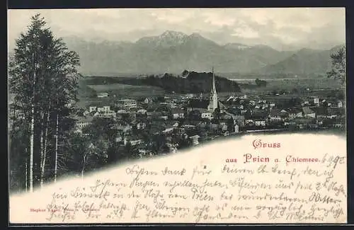 AK Prien a. Chiemsee, Teilansicht mit Kirche