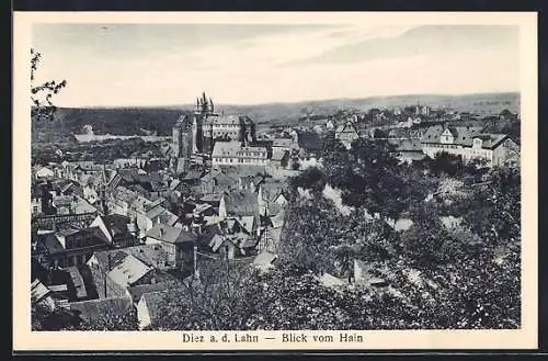 AK Diez a. d. Lahn, Blick vom Hain mit Kirche