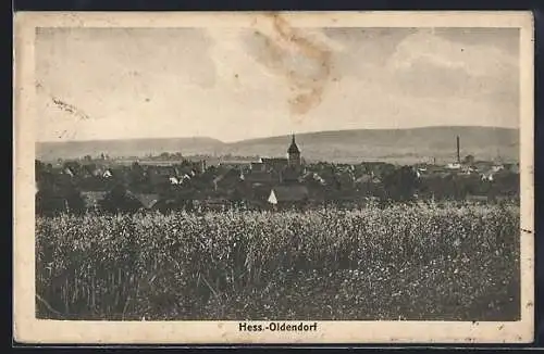 AK Hess.-Oldendorf, Teilansicht mit Kirche