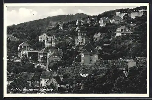 AK Bad Frankenhausen, Ortsansicht mit Weinberg