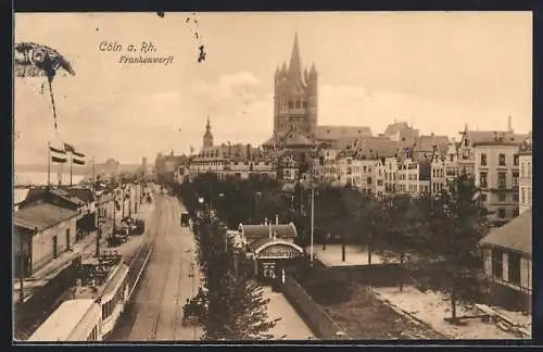 AK Köln a. Rh., Strassenbahn an der Frankenwerft