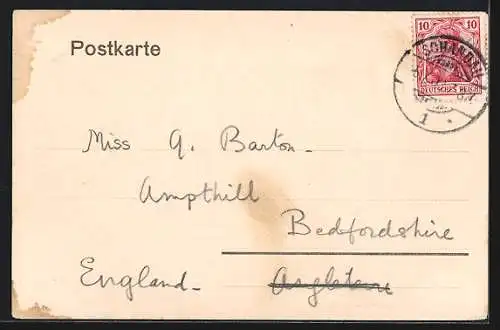 AK Schandau /Sächs. Schweiz, Ortspartie mit Gewässer