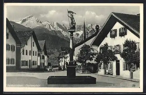 AK Garmisch-Partenkirchen, Auf dem Floriansplatz