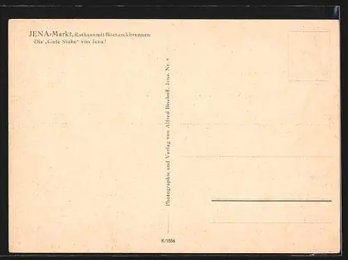 AK Jena, Markt, Rathaus mit Bismarckbrunnen