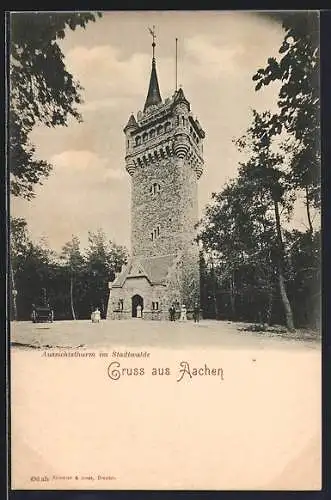 AK Aachen, Aussichtsturm im Stadtwalde