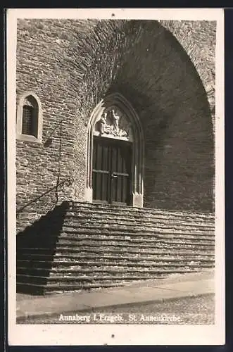 AK Annaberg /Erzgebirge, St. Annenkirche, Eingangsportal