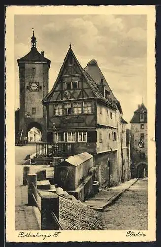 AK Rothenburg o. T., Plönlein, Ortspartie