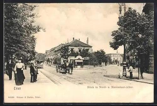 AK Trier, Blick in Nord- und Maximiner-Allee