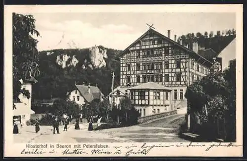 AK Beuron, Hotel zum Klosterhof mit Petersfelsen