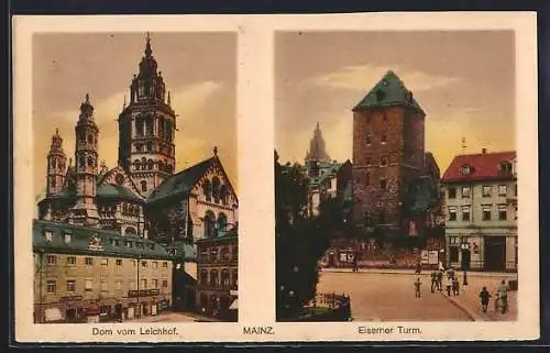 AK Mainz, Dom vom Leichhof, Eiserner Turm