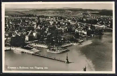 AK Konstanz a. Bodensee, Teilansicht, Fliegeraufnahme