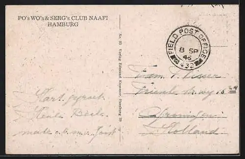 AK Hamburg, Gasthaus Bunte Kuh, Innenansicht