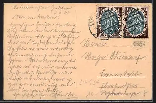 AK Neumünster, Vizelin-Kirche mit Strassenpartie