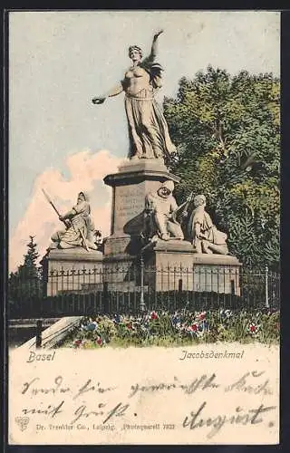 AK Basel, Partie am Jacobsdenkmal