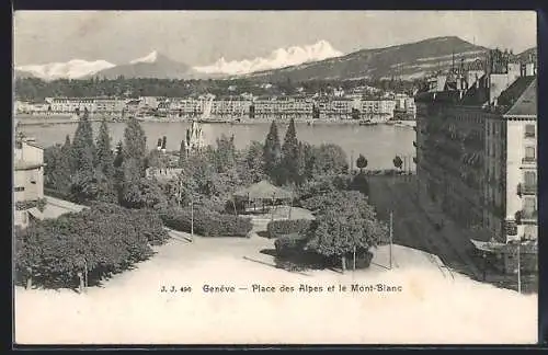 AK Genève, Place des Alpes et le Mont-Blanc