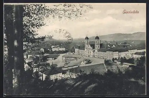 AK Einsiedeln, Ortsansicht mit dem Kloster