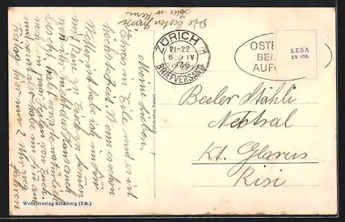 AK Glarus, Totalansicht mit zentraler Kirche