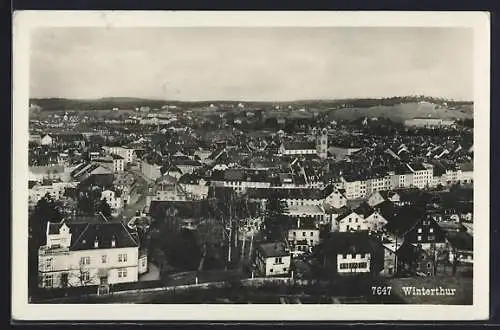 AK Winterthur, Panoramablick über die Ortschaft