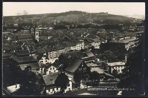 AK Winterthur, Ortsansicht vom Heiligenberg aus