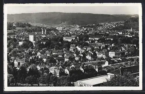 AK Winterthur, Ortsansicht vom Bäumli aus