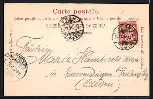 AK Bern, Ortsansicht mit Kirchenfeldbrücke