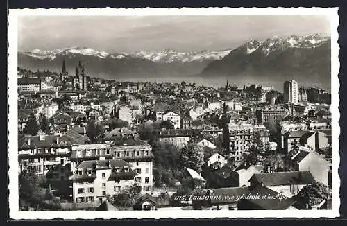 AK Lausanne, Vue Générale et les Alpes