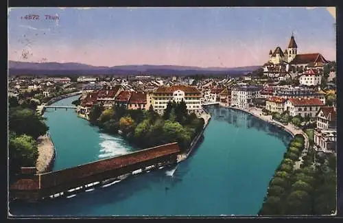 AK Thun, Totalansicht mit Fluss und Wehr