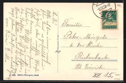 AK Thun, Ortsansicht mit der Aareschleusenbrücke