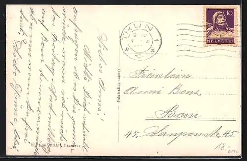 AK Thun, Rathausplatz mit Brunnen