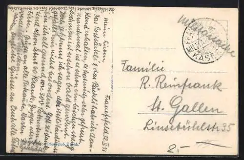 AK Frauenfeld, Kaserne mit Strassenpartie