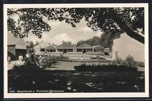 AK Bern, Schweizerische Ausstellung für Frauenarbeit 1928, Terrassen-Restaurant