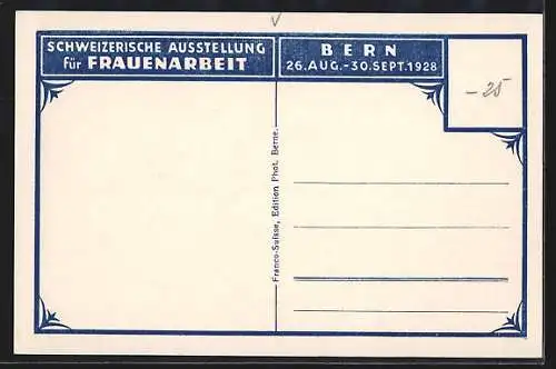 AK Bern, Schweizerische Ausstellung für Frauenarbeit 1928, Terrassen-Restaurant