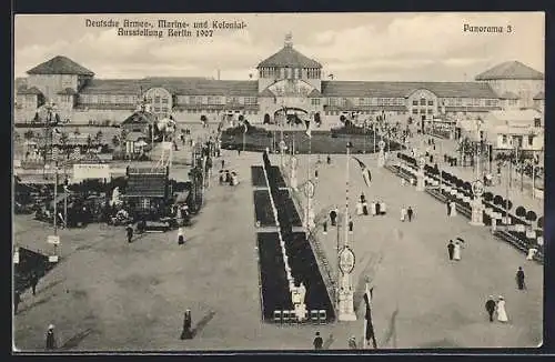 AK Berlin, Deutsche Armee-, Marine- und Kolonial-Ausstellung 1907, Panorama 3