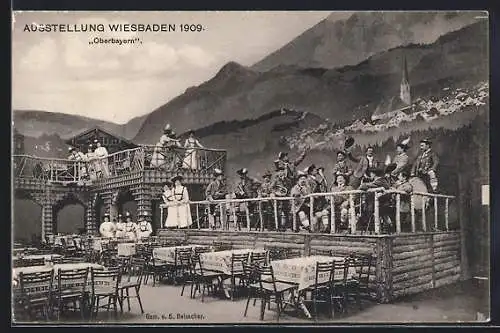 AK Wiesbaden, Ausstellung für Handwerk und Gewerbe 1909, Restaurant Oberbayern