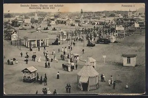 AK Berlin, Deutsche Armee-, Marine- und Kolonial-Ausstellung 1907, Panorama 5