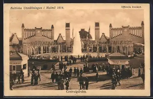 AK Malmö, Baltiska Utställningen 1914, Centralgarden