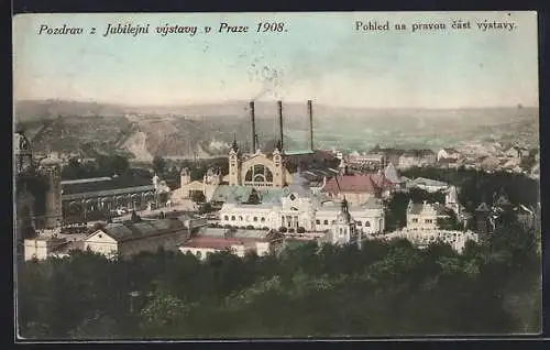 AK Prag, Jubilejni vystavy v Praze 1908, Pohled na pravou cast vystavy