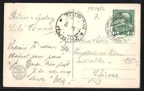 AK Prag, Jubilejni vystavy v Praze 1908, Pohled na pravou cast vystavy