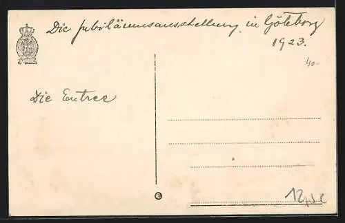 AK Göteborg, Jubileumsutställningen 1923, Entreen