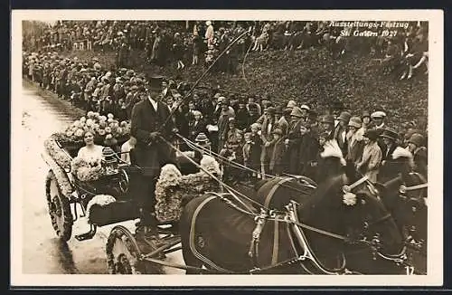 AK St. Gallen, Ausstellungs-Festzug 1927, Kutsche