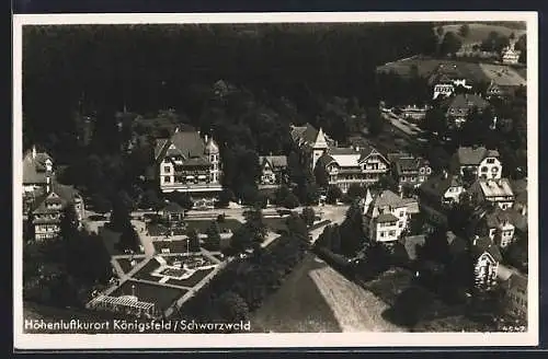 AK Königsfeld /Schwarzwald, Höhenluftkurort vom Flugzeug aus