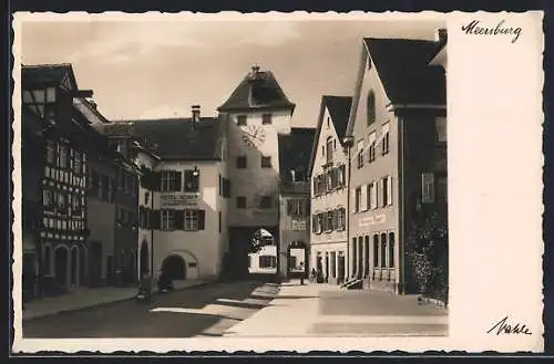 AK Meersburg, Unterstadtstrasse mit Hotel Schiff