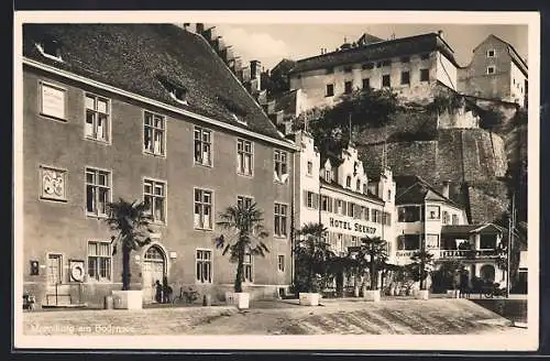 AK Meersburg a. B., Strassenpartie am Hotel Seehof