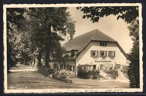 AK Insel Mainau, Strassenpartie am Gasthaus Schwedenschenke