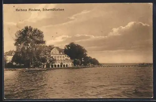 AK Pieskow /Scharmützelsee, Uferpartie mit Kurhaus