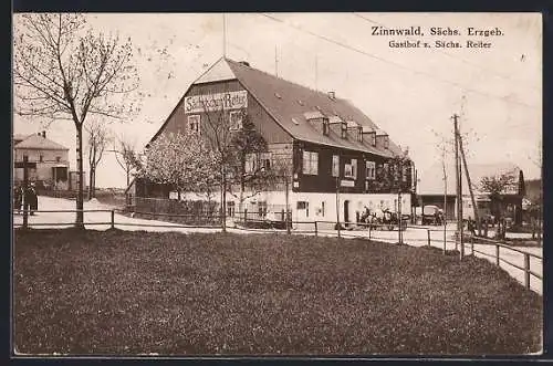 AK Zinnwald /Sächs. Erzgeb., Gasthof zum Sächsischen Reiter